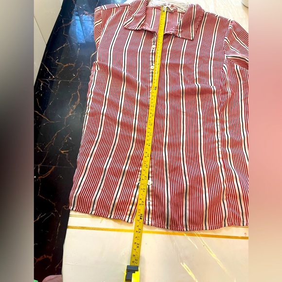 COVINGTON-women’s shirt Blouse Top Size LG Striped - Picture 6 of 6